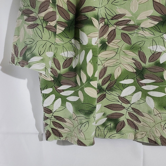 Carroll Reed Green Leaf/Fern 3/4 Sleeve Cotton Shirt - Size XLarge - Picture 4 of 13
